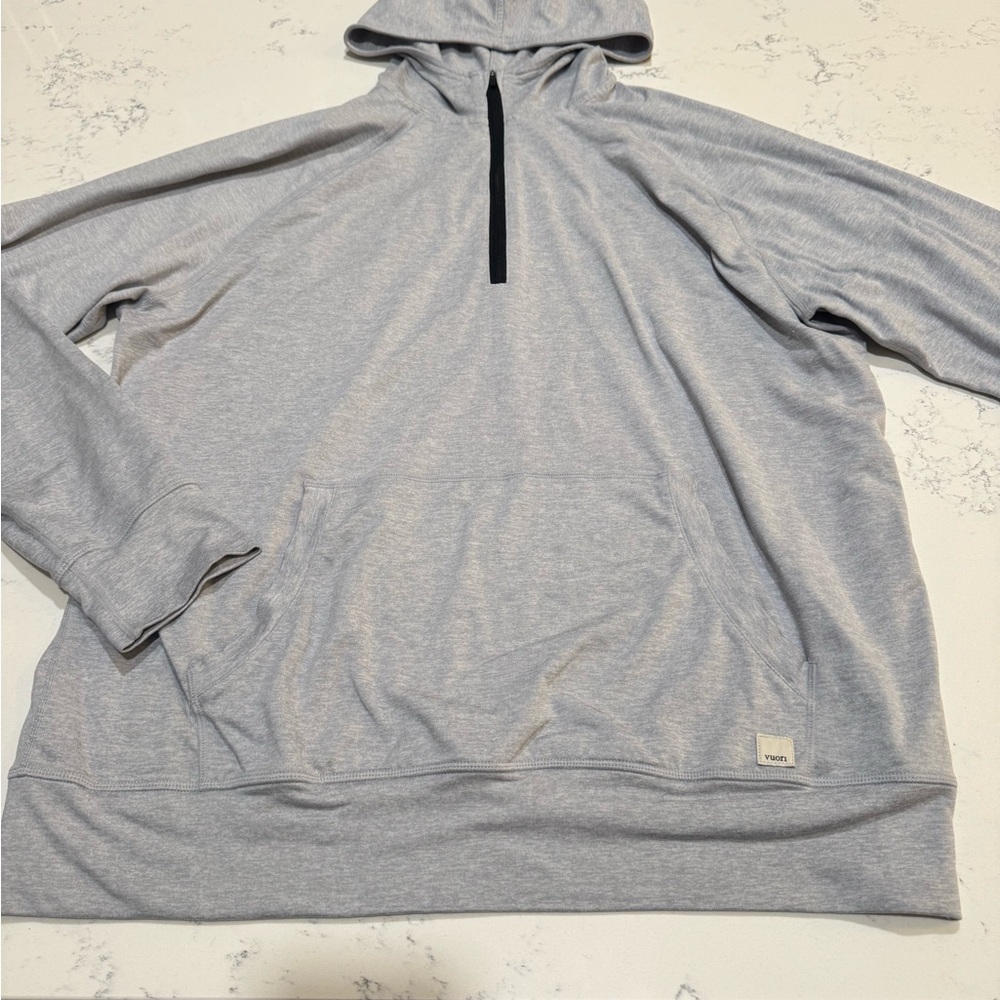 Vuori Heather Gray Half-Zip Hoodie
